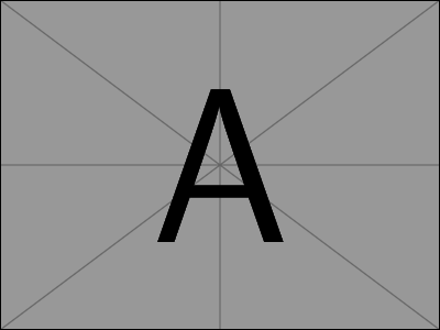 Big letter A on a gray background.