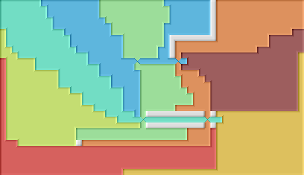 Segmentation embedding with relatively straight boundaries.