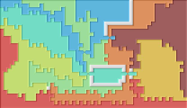 Segmentation embedding with complex boundaries.