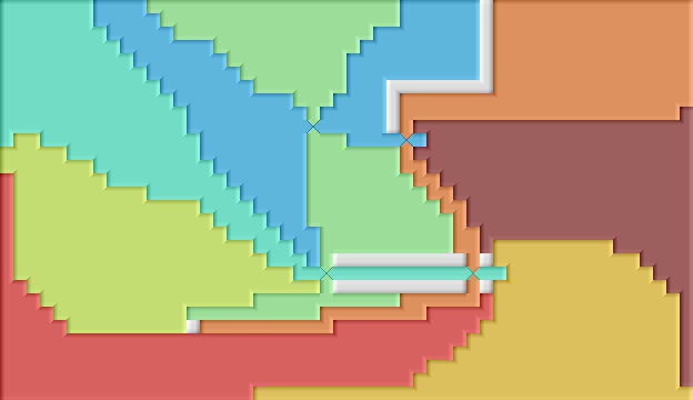 Segmentation embedding with relatively straight boundaries.