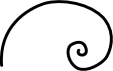 Inline symbol of a golden spiral